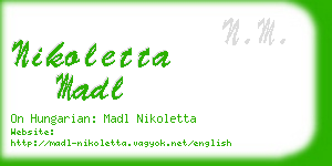 nikoletta madl business card